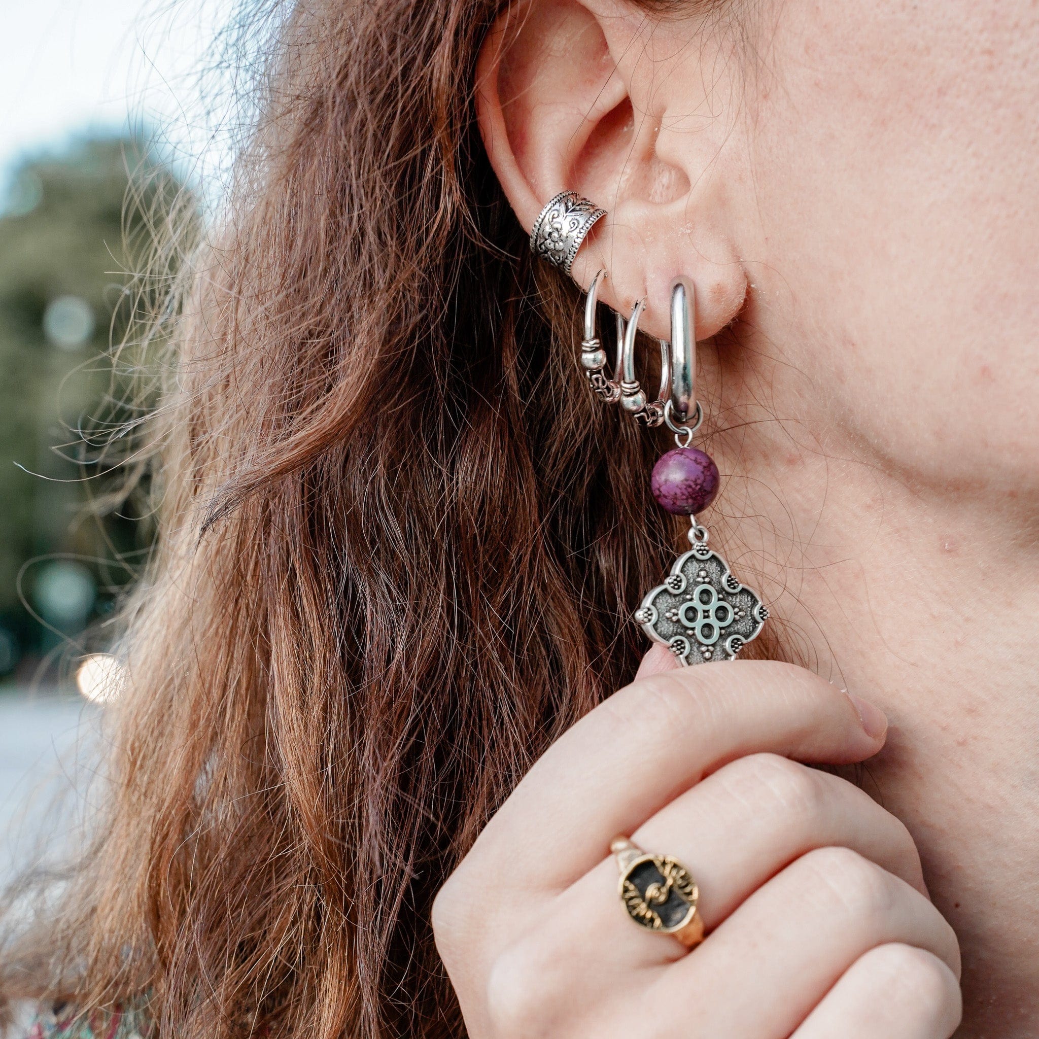 Festival Fuchsia Earrings - Image 2