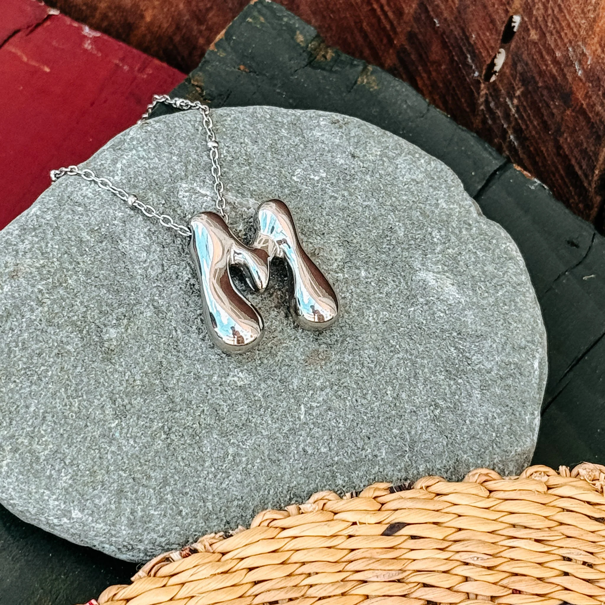Monogram Silver Necklace - Image 26