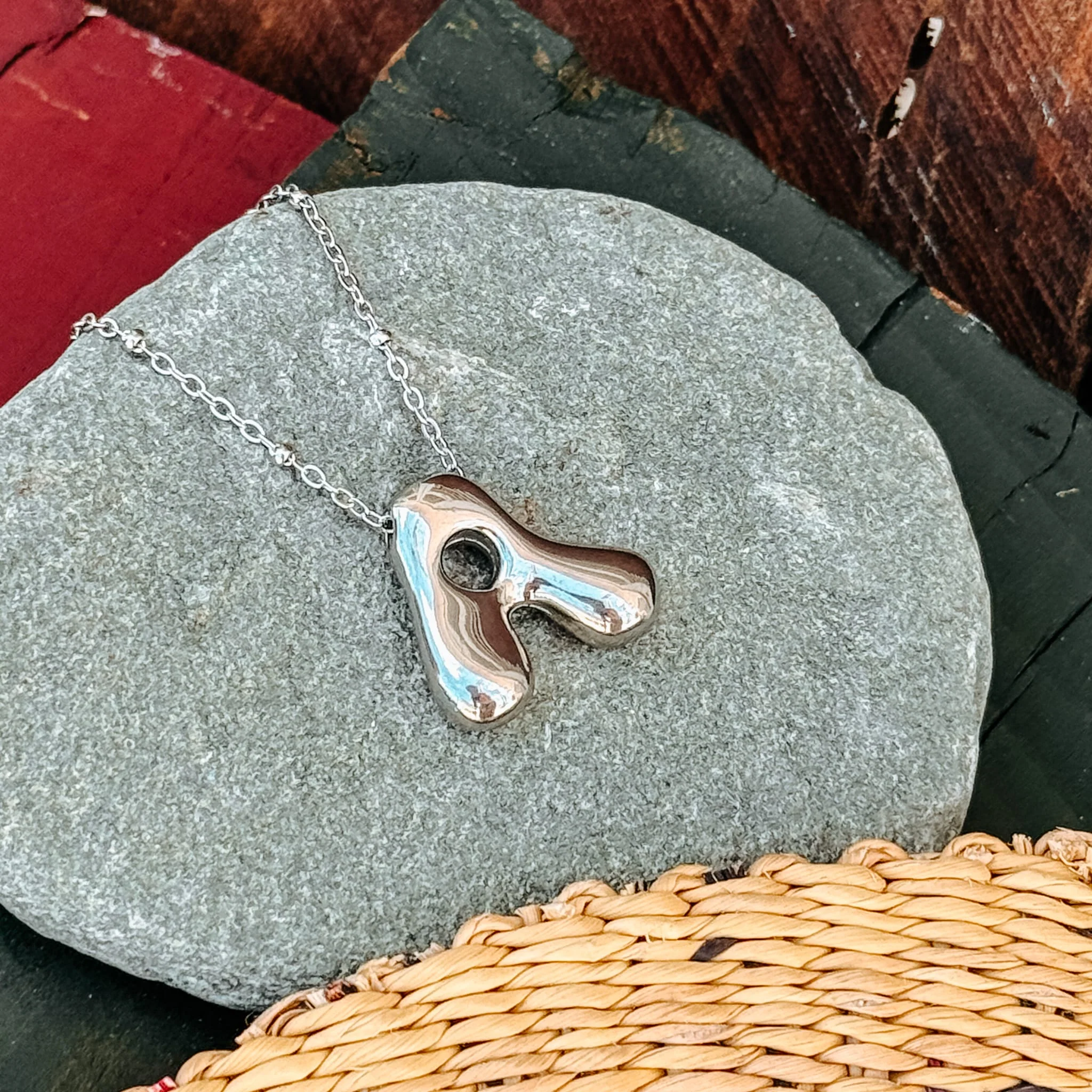 Monogram Silver Necklace - Image 5