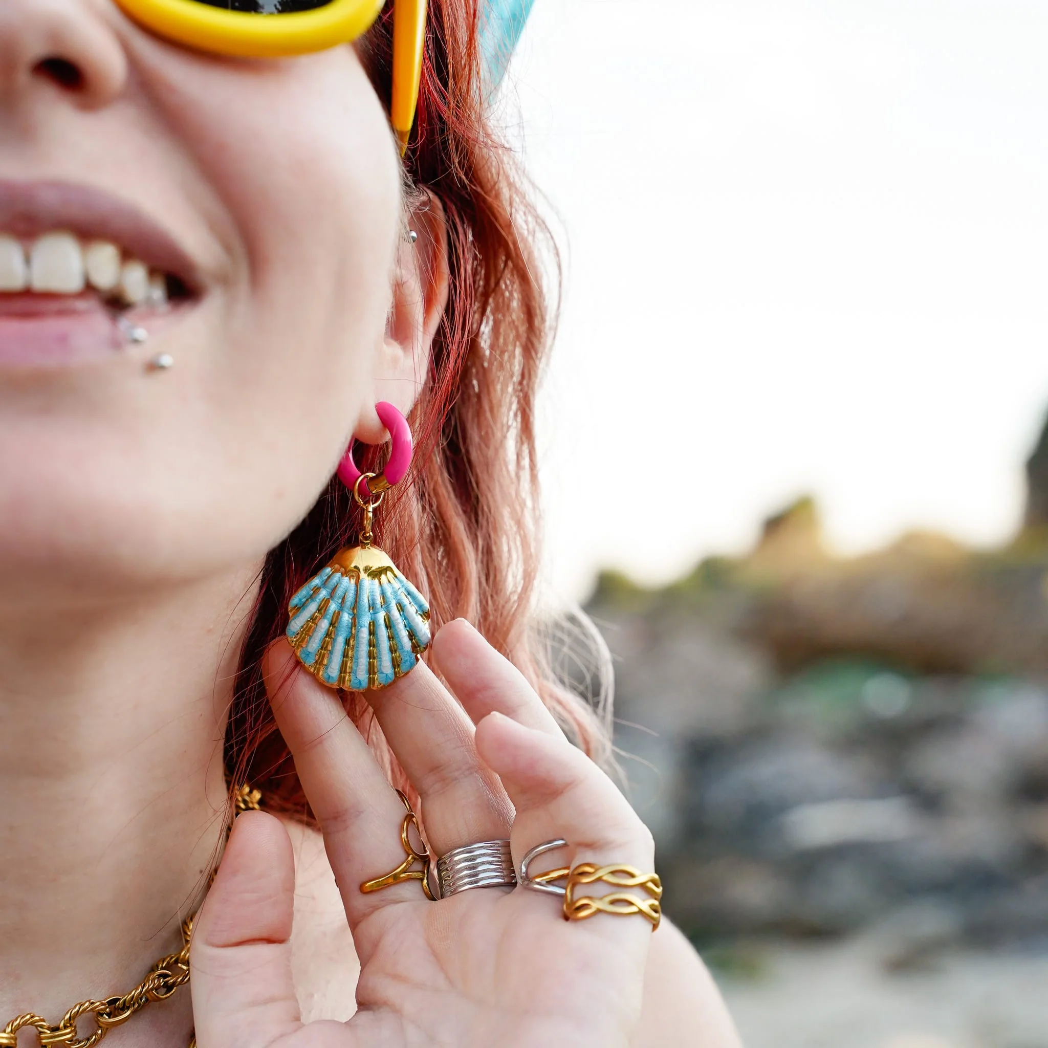 Neon Hoops Earrings - Image 4